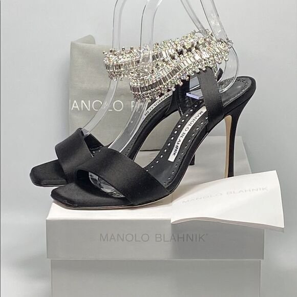 Manolo Blahnik Parinasan 105 Embellished Sandals size 35 - Picture 10 of 12